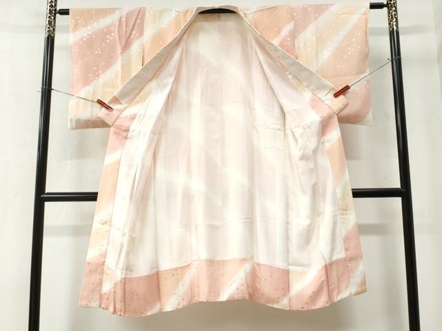 平和屋着物●長襦袢　袷　舞花弁地紋　暈し染め　半衿刺繍　正絹　逸品　CABA6361yc