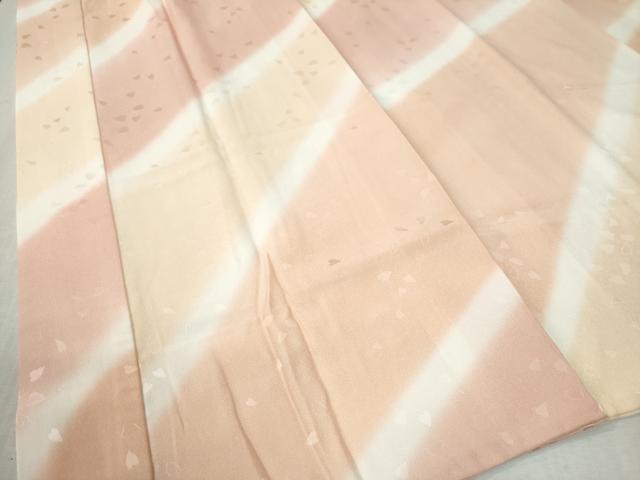 平和屋着物●長襦袢　袷　舞花弁地紋　暈し染め　半衿刺繍　正絹　逸品　CABA6361yc