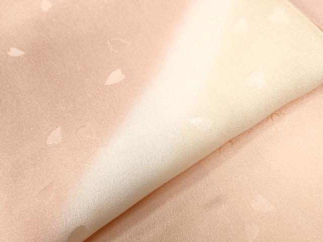 平和屋着物●長襦袢　袷　舞花弁地紋　暈し染め　半衿刺繍　正絹　逸品　CABA6361yc