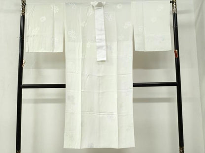 平和屋着物●長襦袢　無双仕立て　草花丸地紋　暈し染め　正絹　逸品　未使用　CABA6363yc
