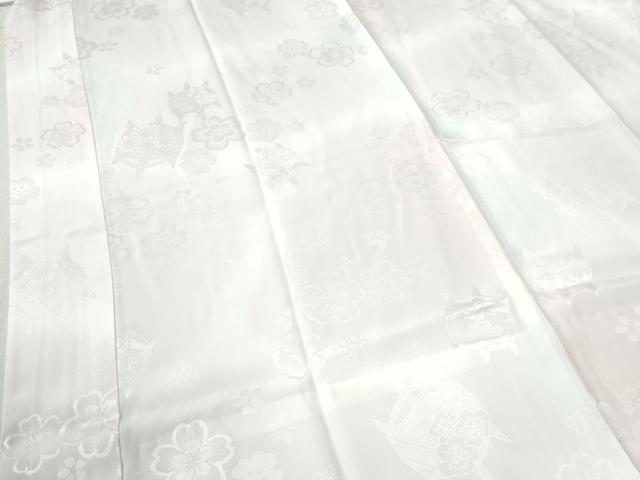 平和屋着物○長襦袢 無双仕立て 糸巻き舞桜地紋 暈し染め 正絹 逸品