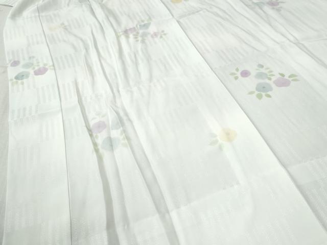 平和屋着物○長襦袢 無双仕立て 市松草花地紋 暈し染め 正絹 逸品 未