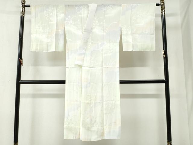 平和屋着物●長襦袢　無双仕立て　雲取り吉祥草花地紋　暈し染め　正絹　逸品　未使用　CABA6369yc