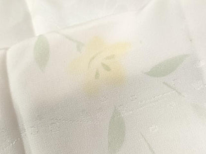 平和屋着物●長襦袢　無双仕立て　雲取り草花地紋　暈し染め　半衿刺繍　正絹　逸品　未使用　CABA6372yc