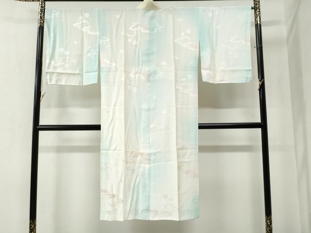 平和屋着物●長襦袢　袷　雲取り梅地紋　暈し染め　正絹　逸品　CABA6374yc