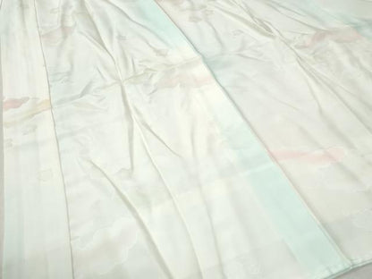 平和屋着物●長襦袢　袷　雲取り梅地紋　暈し染め　正絹　逸品　CABA6374yc