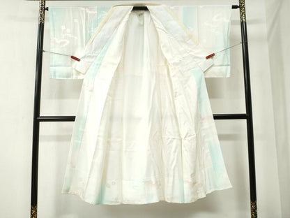 平和屋着物●長襦袢　袷　雲取り梅地紋　暈し染め　正絹　逸品　CABA6374yc