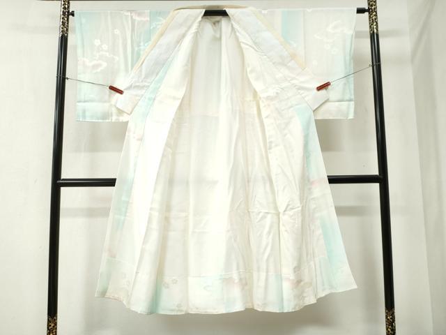 平和屋着物●長襦袢　袷　雲取り梅地紋　暈し染め　正絹　逸品　CABA6374yc