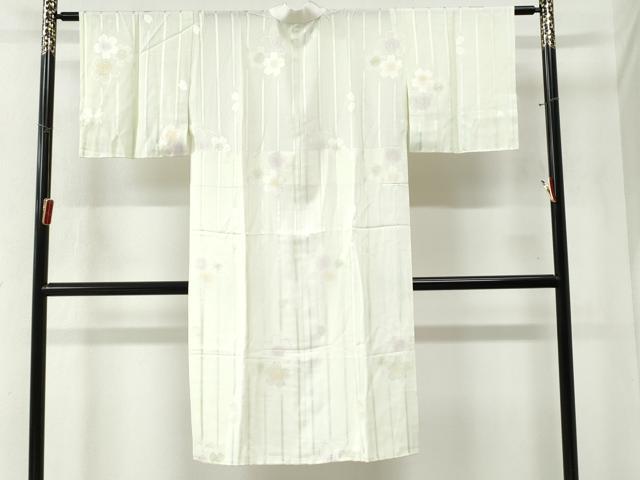 平和屋着物●長襦袢　無双仕立て　絞り　縞　舞桜地紋　暈し染め　正絹　逸品　未使用　CABA6376yc 平和屋着物○長襦袢 無双仕立て 絞り 縞 舞桜地紋 暈し染め 正絹