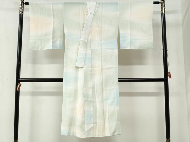 平和屋着物○長襦袢 無双仕立て 霞草花文 暈し染め 半衿刺繍