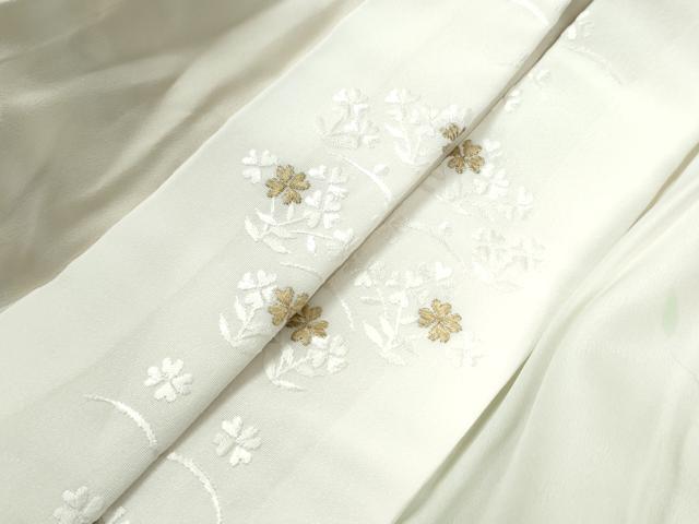 平和屋着物●長襦袢　無双仕立て　霞草花文　暈し染め　半衿刺繍　正絹　逸品　未使用　CABA6381yc 平和屋着物○長襦袢 無双仕立て 霞草花文 暈し染め 半衿刺繍