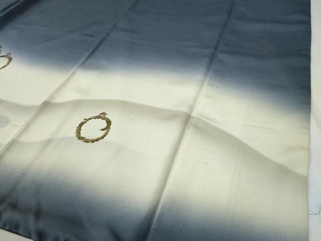 平和屋着物●訪問着　紬地　作家物　竹鳥丸文　やまと誂製　正絹　逸品　CABA6393yc 平和屋着物○訪問着 紬地 作家物 竹鳥丸文 やまと誂製