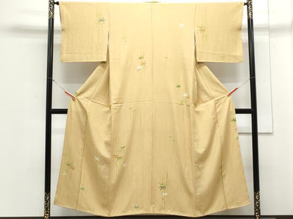平和屋着物▼上質な小紋　笹竹文　正絹　逸品　CABA6742th
