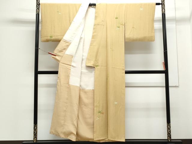 平和屋着物▼上質な小紋　笹竹文　正絹　逸品　CABA6742th