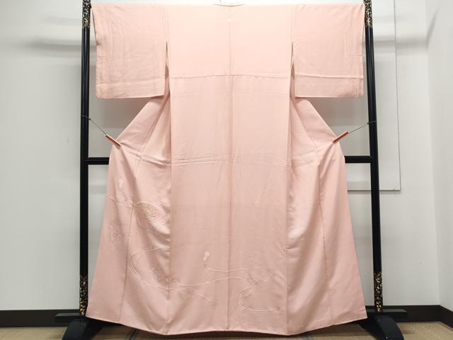 平和屋着物▼訪問着　総刺繍　鈴蘭　地紙文　金糸　正絹　逸品　CABA6768th