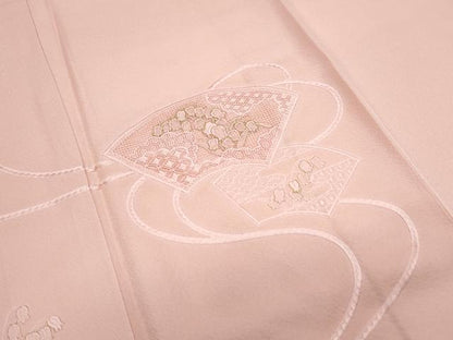 平和屋着物▼訪問着　総刺繍　鈴蘭　地紙文　金糸　正絹　逸品　CABA6768th