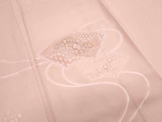 平和屋着物▼訪問着　総刺繍　鈴蘭　地紙文　金糸　正絹　逸品　CABA6768th