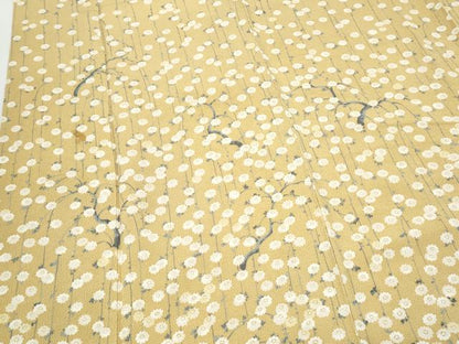 平和屋着物▼訪問着　枝花文　鬼しぼ縮緬　正絹　逸品　CABA6796th