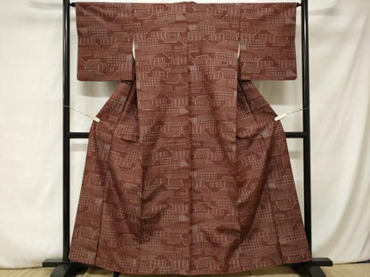 平和屋着物■上質な紬 風景文 正絹 逸品 CABA6944ev