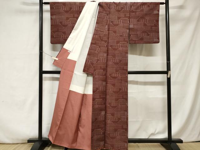 平和屋着物■上質な紬 風景文 正絹 逸品 CABA6944ev