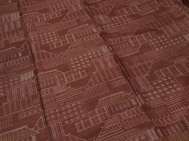 平和屋着物■上質な紬 風景文 正絹 逸品 CABA6944ev