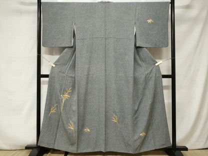 平和屋着物■訪問着　駒刺繍　笹文　正絹　逸品　CABA6976ev