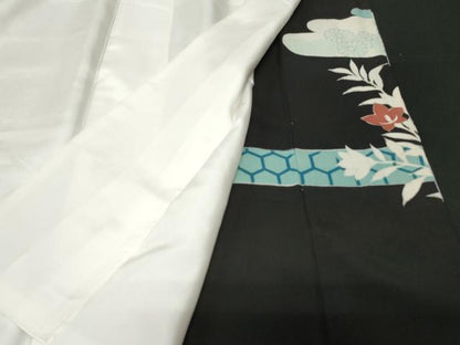 平和屋着物■豪華黒留袖 刺繍 エ霞草花文 金銀彩 正絹 逸品 CABA7012ev