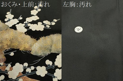 平和屋着物■豪華黒留袖 立波枝梅松文 花筏 金彩 正絹 逸品 CABA7151ev