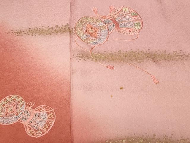 平和屋着物■中国三大刺繍 スワトウ刺繍 訪問着 鼓草花文 暈し染め 金彩 正絹 逸品 CABA7167ev