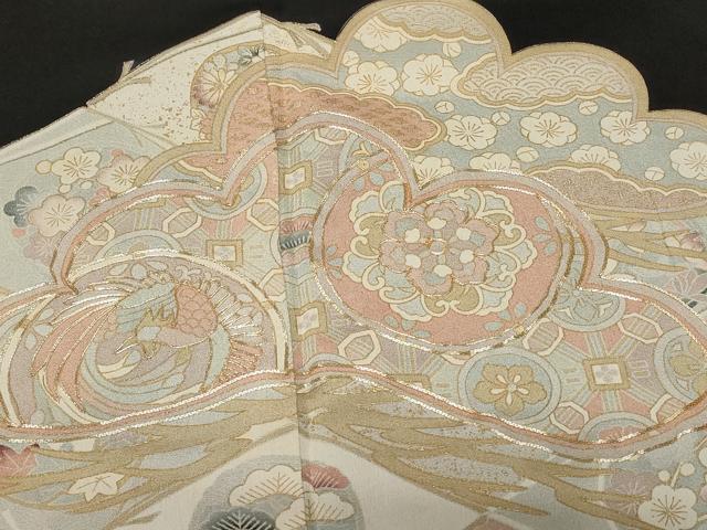 平和屋着物■豪華黒留袖 駒刺繍 松竹梅 松葉飛鶴草花文 金彩 正絹 逸品 CABA7202ev