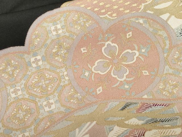 平和屋着物■豪華黒留袖 駒刺繍 松竹梅 松葉飛鶴草花文 金彩 正絹 逸品 CABA7202ev