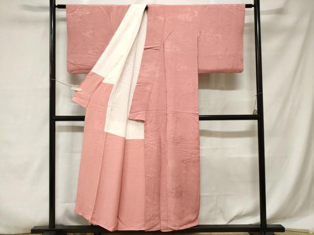 平和屋着物■上質な色無地 雲重ね枝花地紋 薄紅梅色 正絹 逸品 CABA7216ev