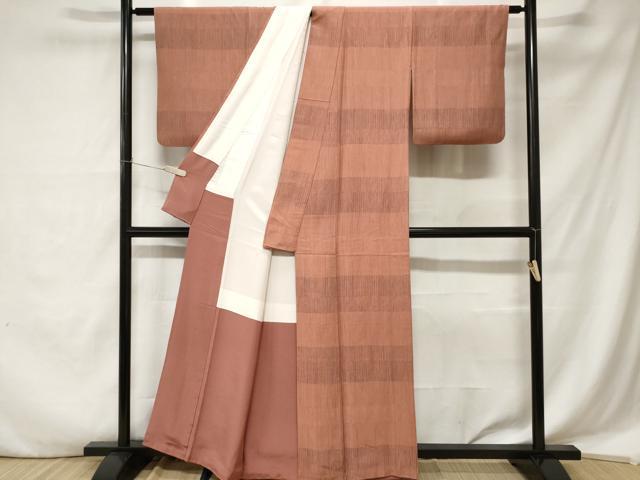 平和屋着物■上質な小紋 横段文 正絹 逸品 CABA7236ev