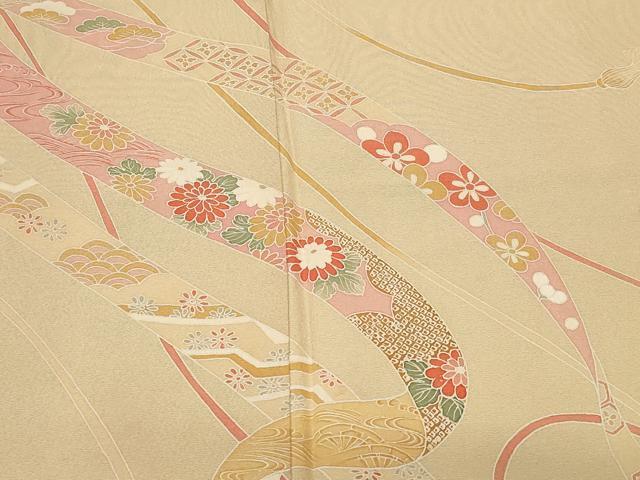 平和屋着物■訪問着 鬘帯花文 正絹 逸品 CABA7271ev