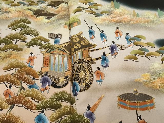 平和屋着物■豪華黒留袖 駒刺繍 人物御所車文 暈し染め 金彩 正絹 逸品 CABA7315ev