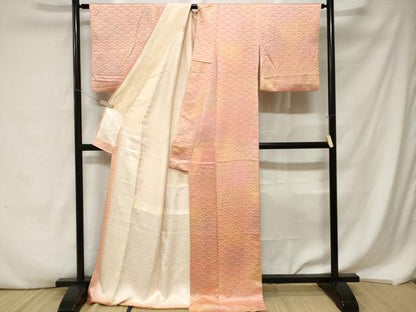 平和屋着物■上質な小紋 青海波文 暈し染め ロング丈 正絹 逸品 CABA7322ev
