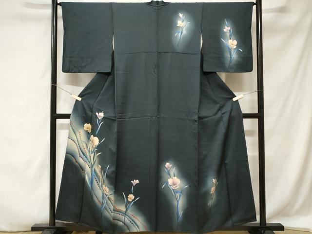 平和屋着物■訪問着 草花文 暈し染め 正絹 逸品 CABA7324ev