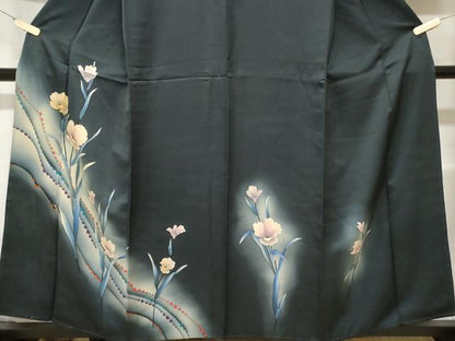 平和屋着物■訪問着 草花文 暈し染め 正絹 逸品 CABA7324ev