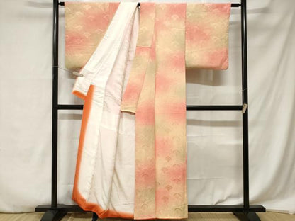 平和屋着物■上質な小紋 青海波唐草文 暈し染め 正絹 逸品 CABA7340ev