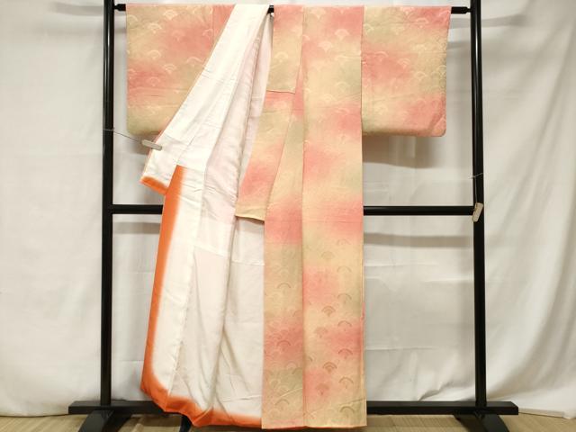 平和屋着物■上質な小紋 青海波唐草文 暈し染め 正絹 逸品 CABA7340ev