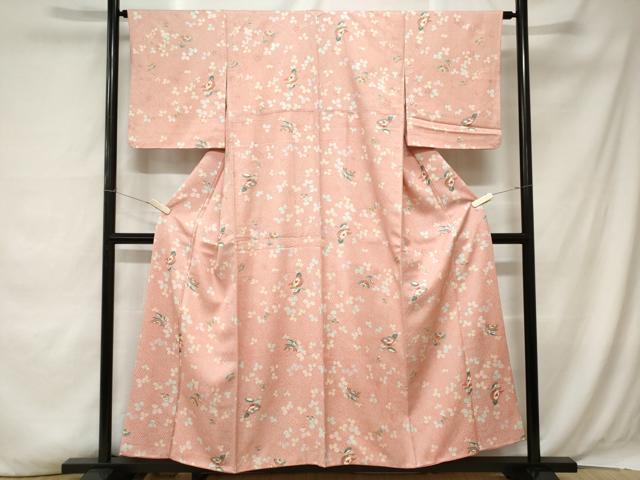 平和屋着物■上質な小紋 草花文 金彩 正絹 逸品 CABA7437ev
