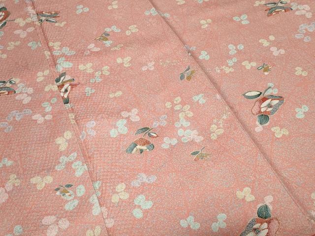 平和屋着物■上質な小紋 草花文 金彩 正絹 逸品 CABA7437ev