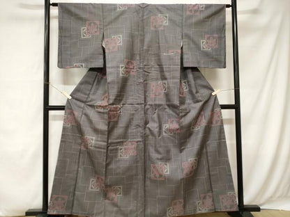 平和屋着物■上質な紬 色紙重ね楓七宝文 正絹 逸品 未使用 CABA7438ev