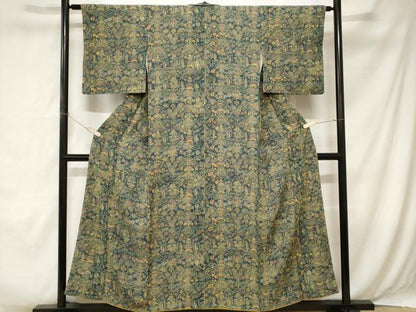 平和屋着物■上質な小紋 更紗花文 正絹 逸品 CABA7440ev