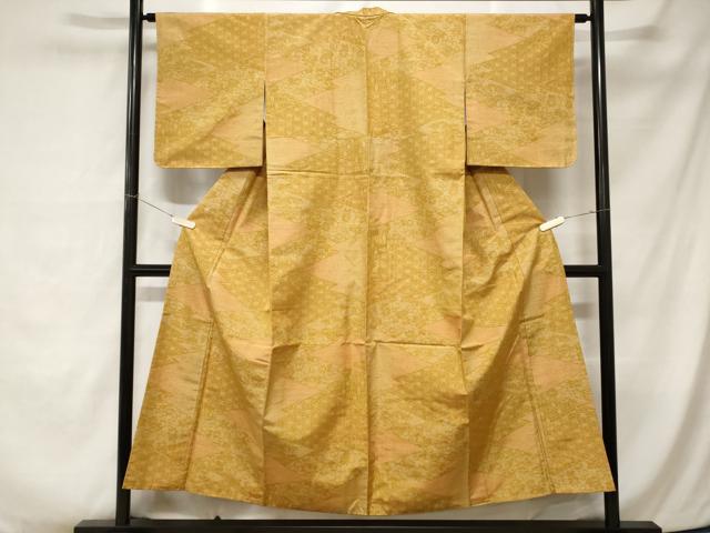 平和屋着物■上質な紬 松皮菱吉祥花唐草文 正絹 逸品 CABA7449ev