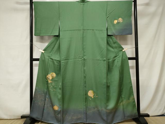 平和屋着物■訪問着 鏡裏更紗花文 暈し染め 金彩 正絹 逸品 CABA7451ev