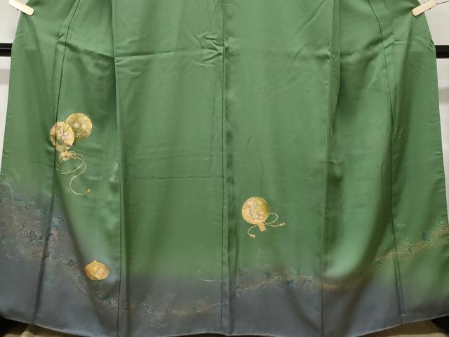 平和屋着物■訪問着 鏡裏更紗花文 暈し染め 金彩 正絹 逸品 CABA7451ev
