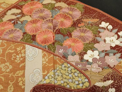 平和屋着物■豪華黒留袖 駒刺繍 花唐草文 立波花文 暈し染め 金彩 正絹 逸品 CABA7483ev