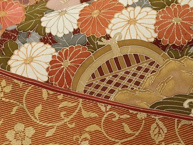 平和屋着物■豪華黒留袖 駒刺繍 花唐草文 立波花文 暈し染め 金彩 正絹 逸品 CABA7483ev