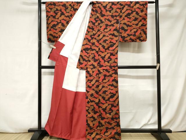 平和屋着物■上質な小紋 地紙重ね文 金彩 正絹 逸品 未使用 CABA7491ev